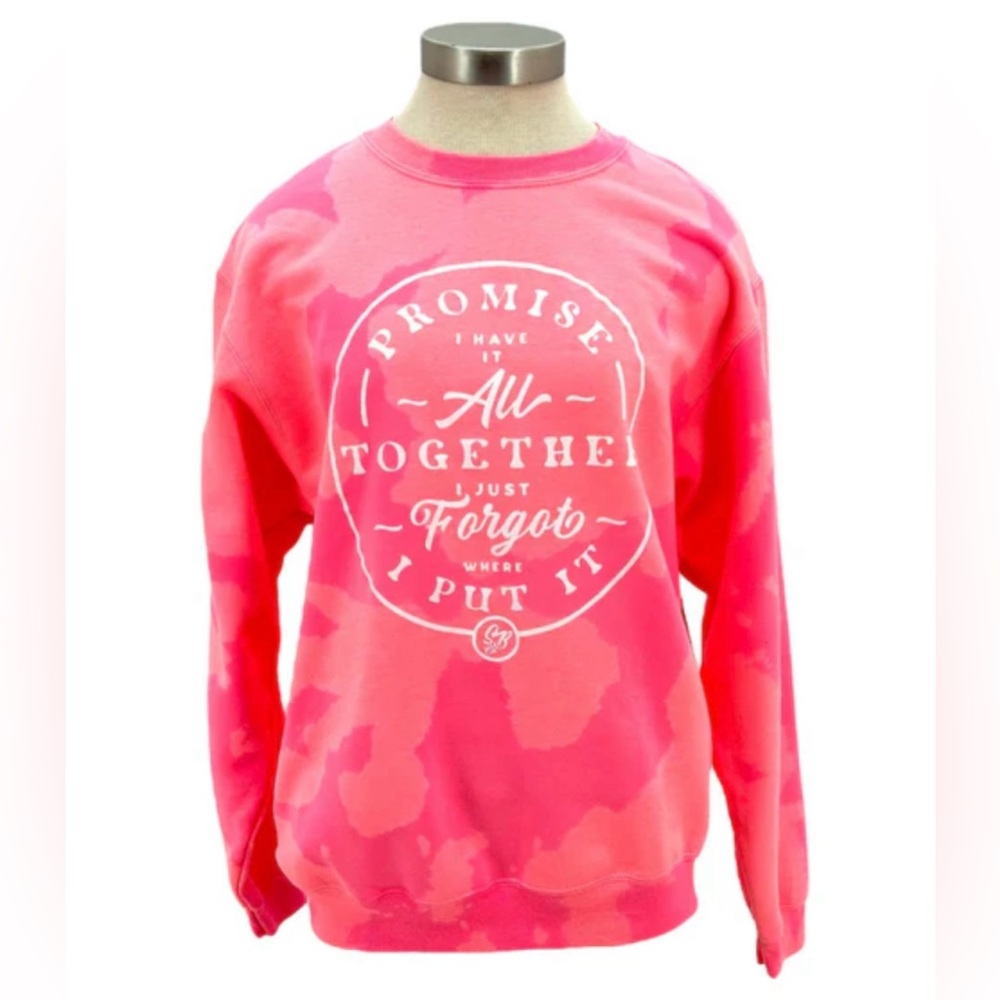 Southern Bliss pink tie-dye oversized graphic crewneck sweatshirt funny Medium
